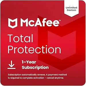 McAfee Total Protection Unlimited Devices 2025 | Security Software Includes Antivirus, Secure VPN, Scam Protection, Identity Monitoring | 1-Year Subscription with Auto-Renewal | Download