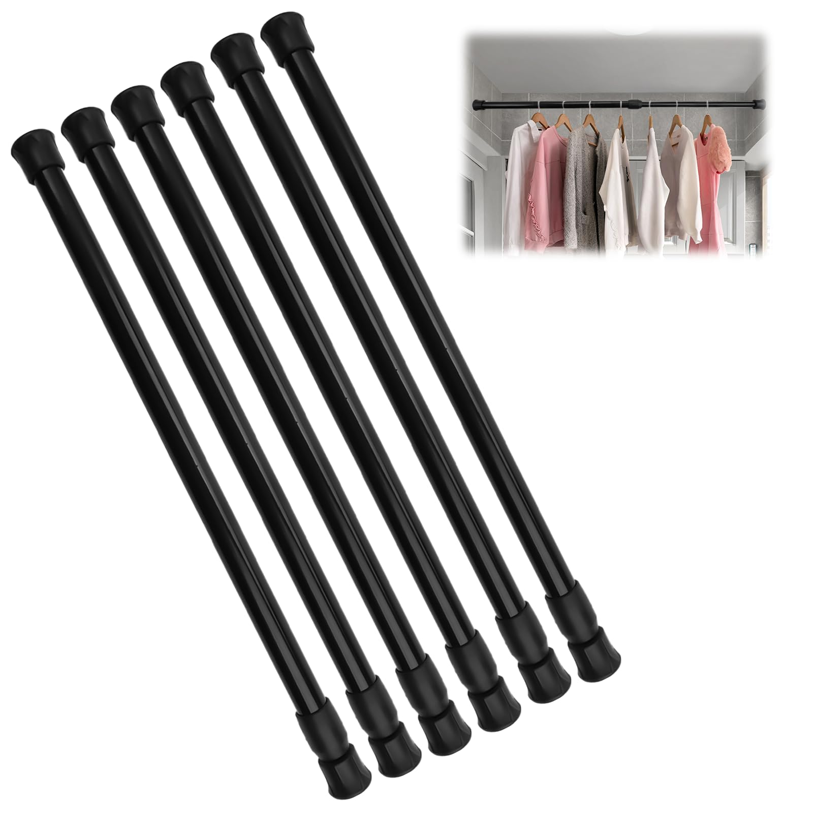 Barre Extensible Sans Perçage - 2 Pièces - Longueur Réglable 30 à 50 Cm - Pour Rideaux, Placards, Rangement (Blanc)