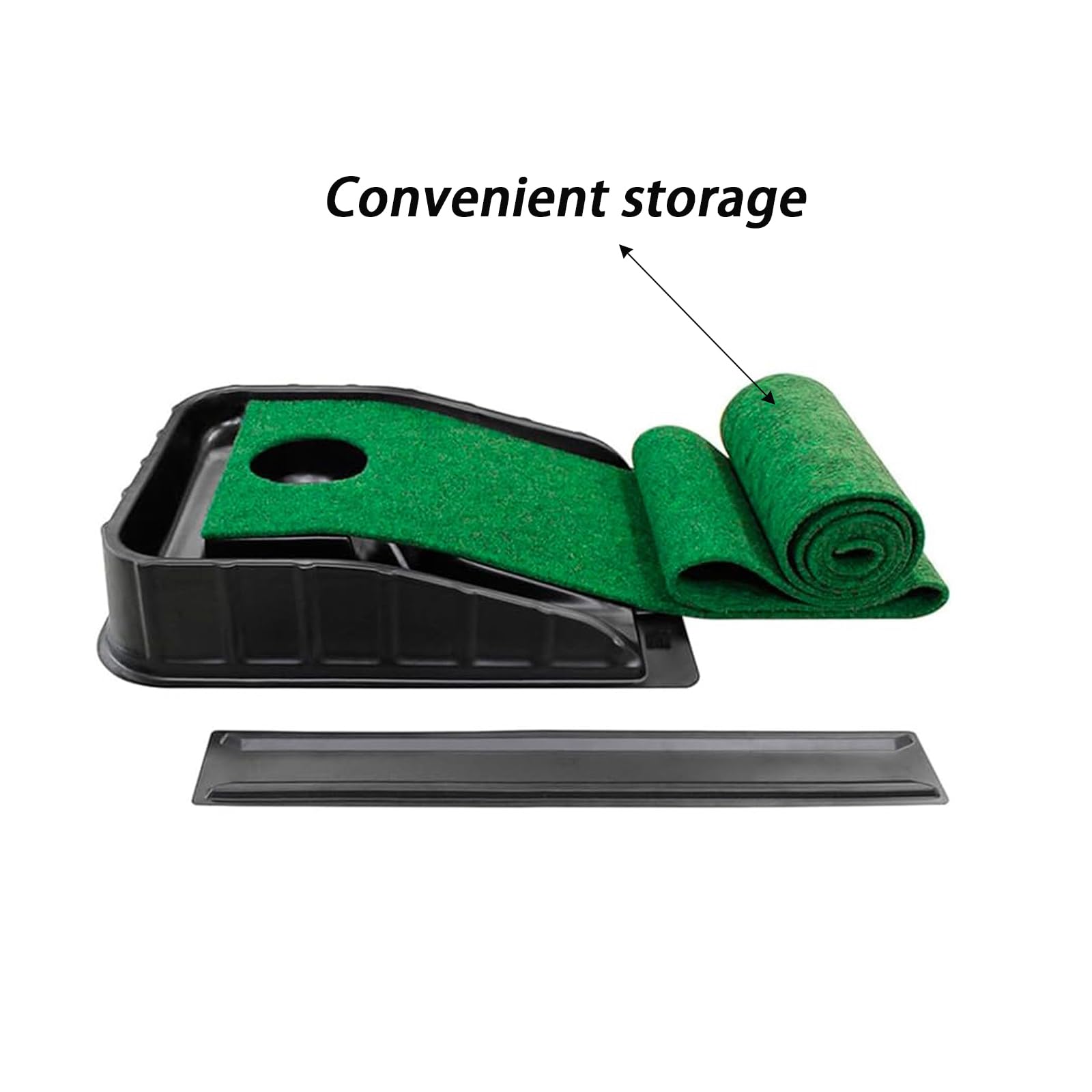 Golf Green – Tappetino portatile con ritorno automatico della palla, per interni con ritorno della palla, verde, mini golf pratica allenamento aiuto – casa, ufficio, ufficio