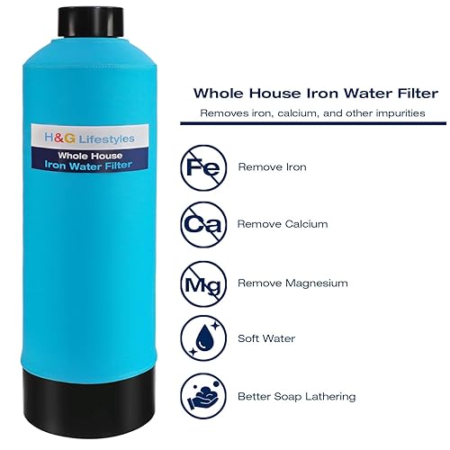 Miniatura 3 de H&G Lifestyles Sistema central de filtro de agua de manganeso y hierro para toda la casa, certificado NSF que elimina hierro, manganeso, H2S, metal
