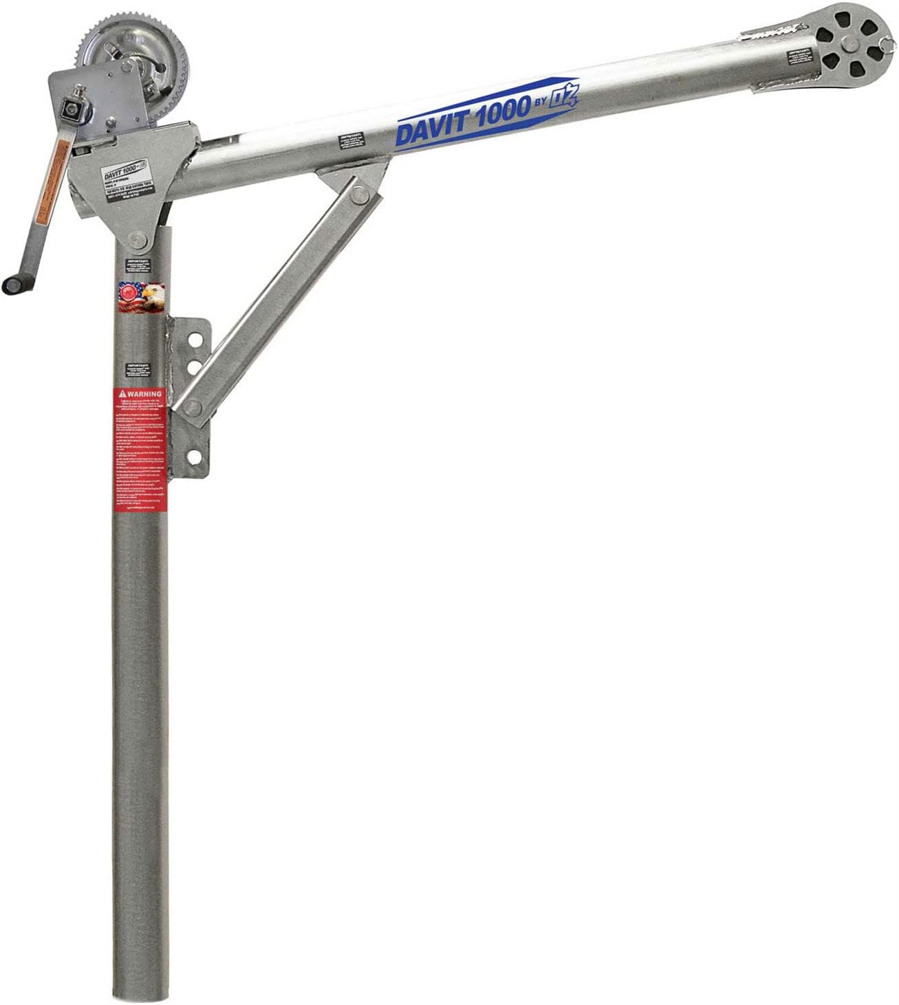 Oz Lifting Products DavitCraneKit,1000 lb,27.5 to 42in Reach, Zinc Plated
