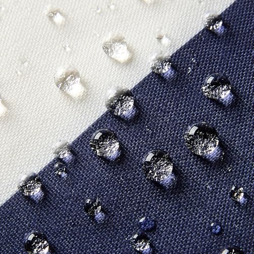 Image of Allorry Outdoor Pillow Covers 18x18 Set of 2 Navy Blue Striped Decoration Throw Pillow Covers for Spring Summer Outdoor Waterproof Garden Patio Furniture Sofa Bed Home Decor JB007-D18