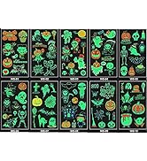 10 Sheets Halloween Luminous Temporary Tattoos for Kids Halloween Tattoo Stickers Waterproof Cart...