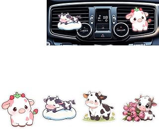 Cute Car Air Freshener Clips,Cow Car Vent Clip,Car Vent Decoration Accessories,Auto Air Conditioner Clip,Automotive Interior Decoration Gifts for Girls and Women