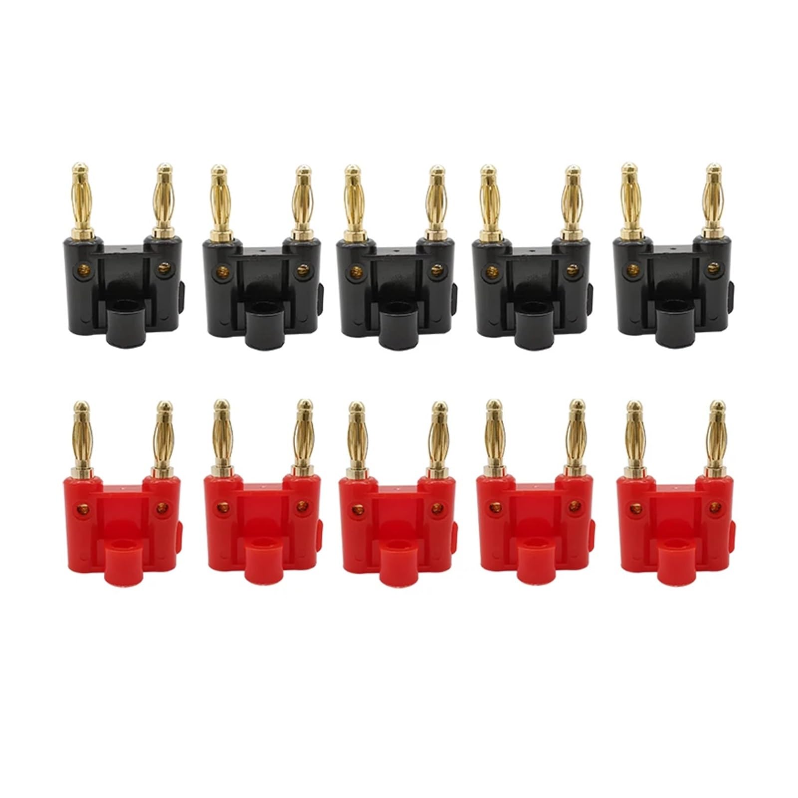 10 pezzi/5 paia di connettori a doppia fila da 4 mm per altoparlanti audio a banana tipo terminale coppia adattatore presa HCHDTDT