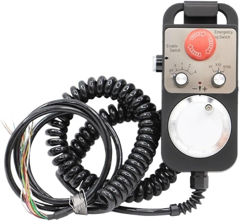 Universal CNC 4 Axis MPG Pendant Hand Wheel 100 Pulse 5v & & Emergency Stop CNC Router(Plug for DDCS V41,6 Axis)