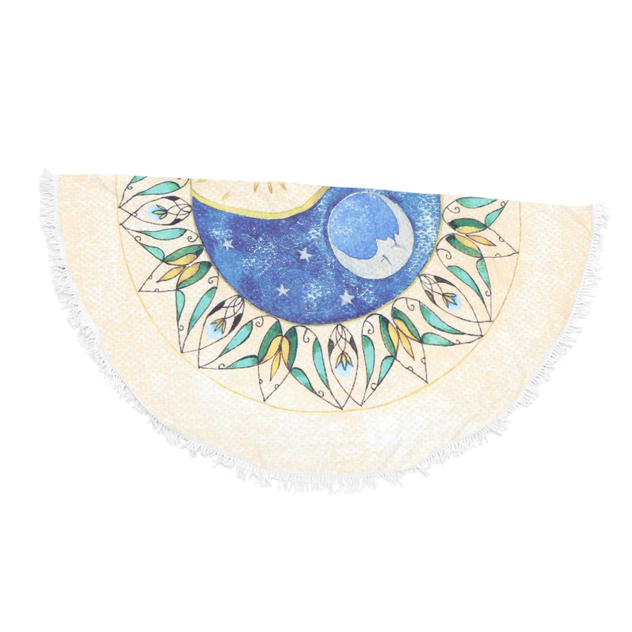 Serviettes de Plage Rondes Imprimées Motif Tai Ji, Fibres Fines, Jaune | Fouta Plage, Draps de Bain, Essuie de Plage, Serviettes de Toilette, Drap de Plage, Camping