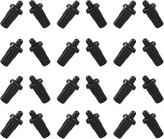 24 Pcs Cabinet Door Repair Pins, Damper Replacement Pins with Spring Loaded, Plastic Furniture Fittings Connector Telescopic Pins Door Spring Parts (7.5mm, All Black)