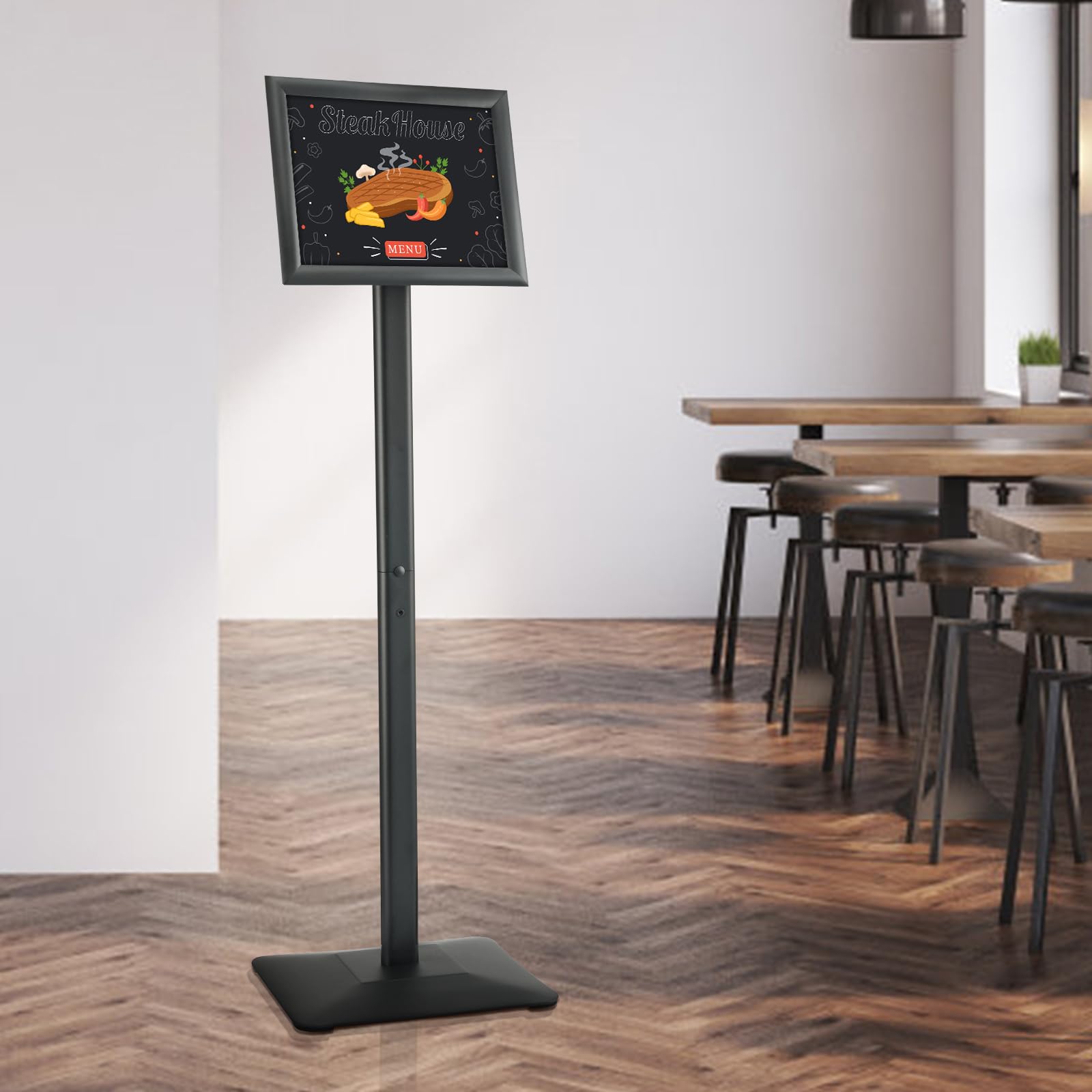 VEVOR Supporto per Insegne su Piedistallo, Supporto per Poster Regolabile da 279x216 mm, Piedistallo Porta Insegne in Alluminio PVC da Pavimento per Eventi Matrimonio Festa Conferenza Interno Esterno