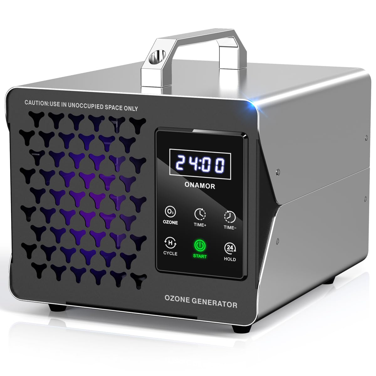 ONAMOR Digital Ozone Generator Odor Eliminator 360,000mg, High Capacity Ozone Machine Odor Removal Up to 8,000 Sq.Ft, Ozone Odor Eliminator, Ionizer Ozonator for Home, Car, Smoke, Pet Room (Sliver)