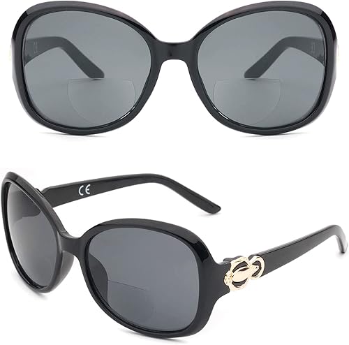 Miniatura 7 de Trendy Bifocal Sunglasses Reading Glasses for Women Prescription Wrap-around Sun Readers UV400 Protection