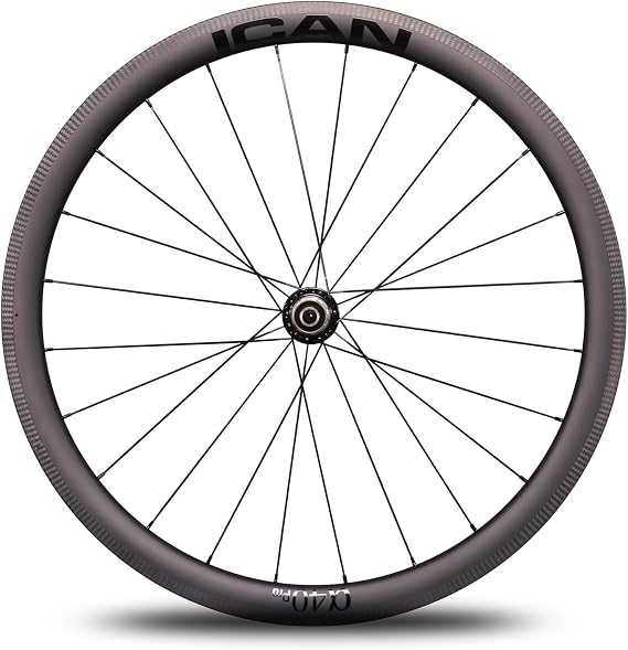 ICAN Alpha 40/50/55 Pro 1421g/1502g/1521g Carbon Road Bike Wheelset 700C Rim Brake Clincher Tubeless Ready