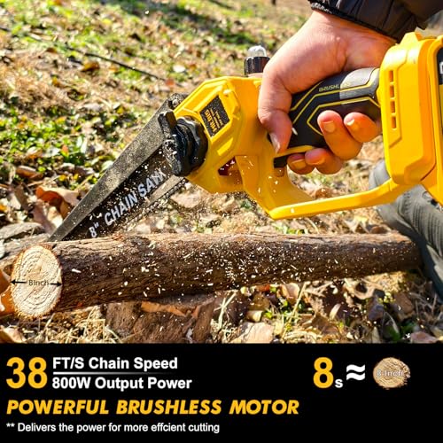 Image of 4-in-1 Cordless Pole Saw & Electric Pruning Shears for DeWalt 20V Battery, 8 Inch Brushless Mini Chainsaw with Extension Pole, 15 Ft Reach, Auto Oiling, for Tree Trimmer Branch Cutter(NO Battery)