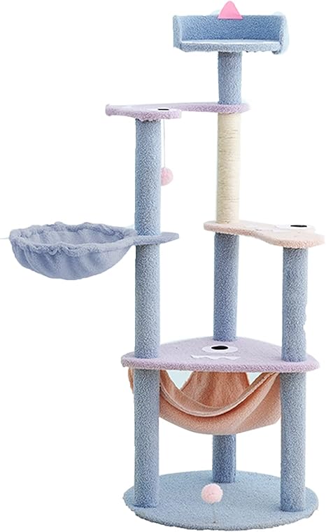 Amazon Co Jp キャットタワー 室内用の猫用ジャングルジム ハンモックと吊り巣付きのキャットツリータワー 猫が楽しく休むための Size Style 2 ペット用品