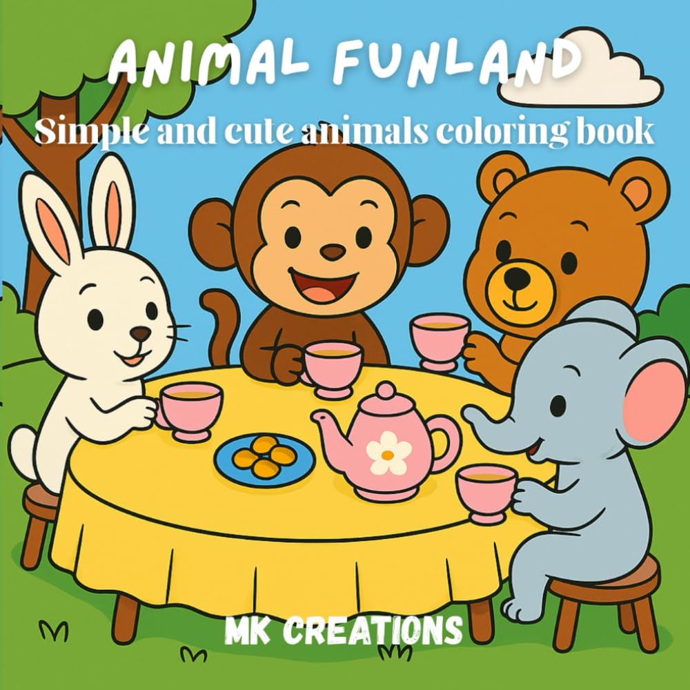 Animal Funland: Simple and cute animals coloring book