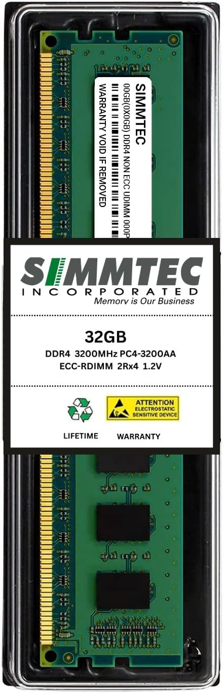 Simmtec 32GB 2Rx4 PC4-3200AA-RB2-12 RAM Memory Compatible with HPE