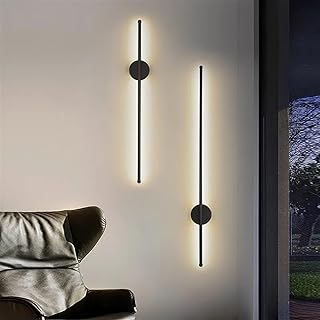 Fondo Del Sofá Del Dormitorio Lámpara de Pared Led Negra Lámpara de Pared Interior Lámpara de Pared Led Pasillo de Entrada Lámpara de Pared Ac110-220V 1 Pieza, SAGESWA, 3 colores, Negro 20w 100c