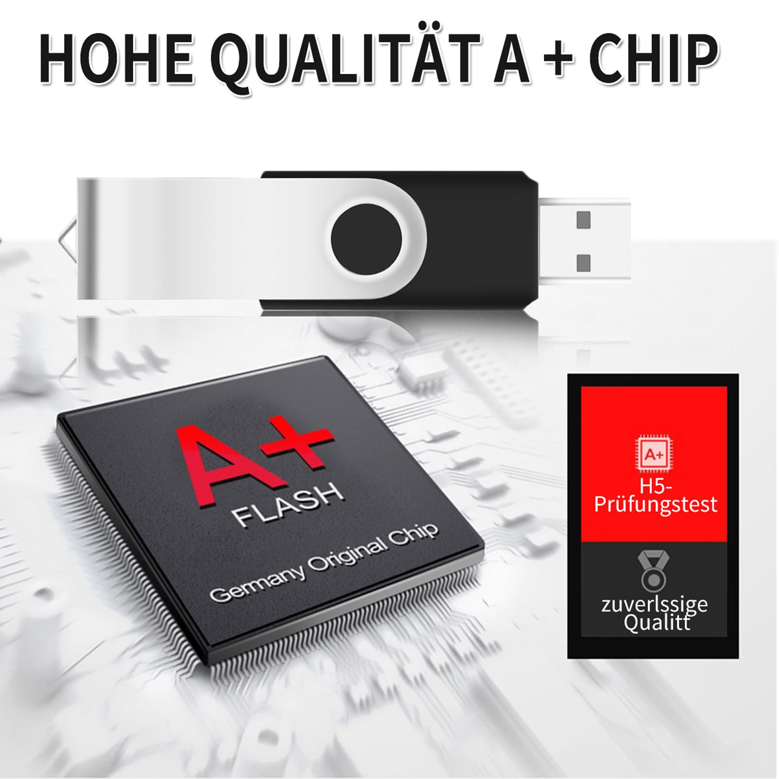 AreTop USB 2.0 8GB 10 Stück USB Stick High Speed Datenspeicher Memory Stick Schwarz