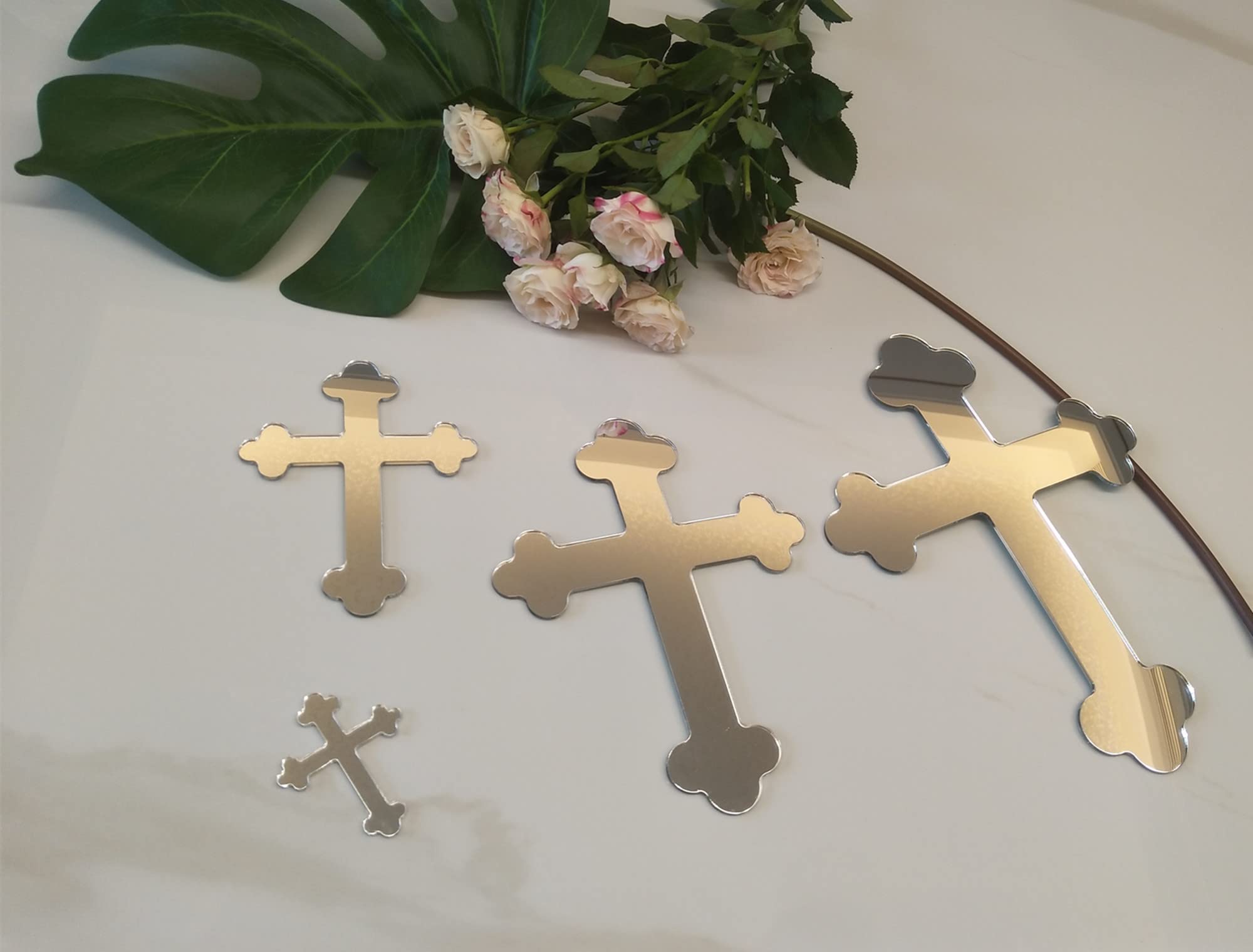 Croce acrilica a specchio | Topper per torta di battesimo, ciondoli per torta di battesimo, ciondoli per cupcake, decorazioni per torta della Santa Comunione  15