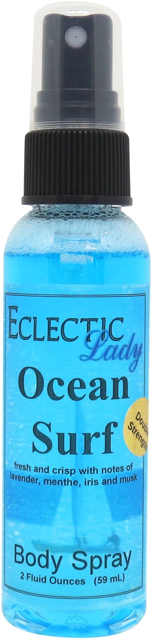 Eclectic Lady Ocean Surf Body Spray, Double Strength, 2 ounces, Body Mist for Women with Clean, Light & Gentle Fragrance, Cologne with Soft, Subtle Aroma For Daily Use