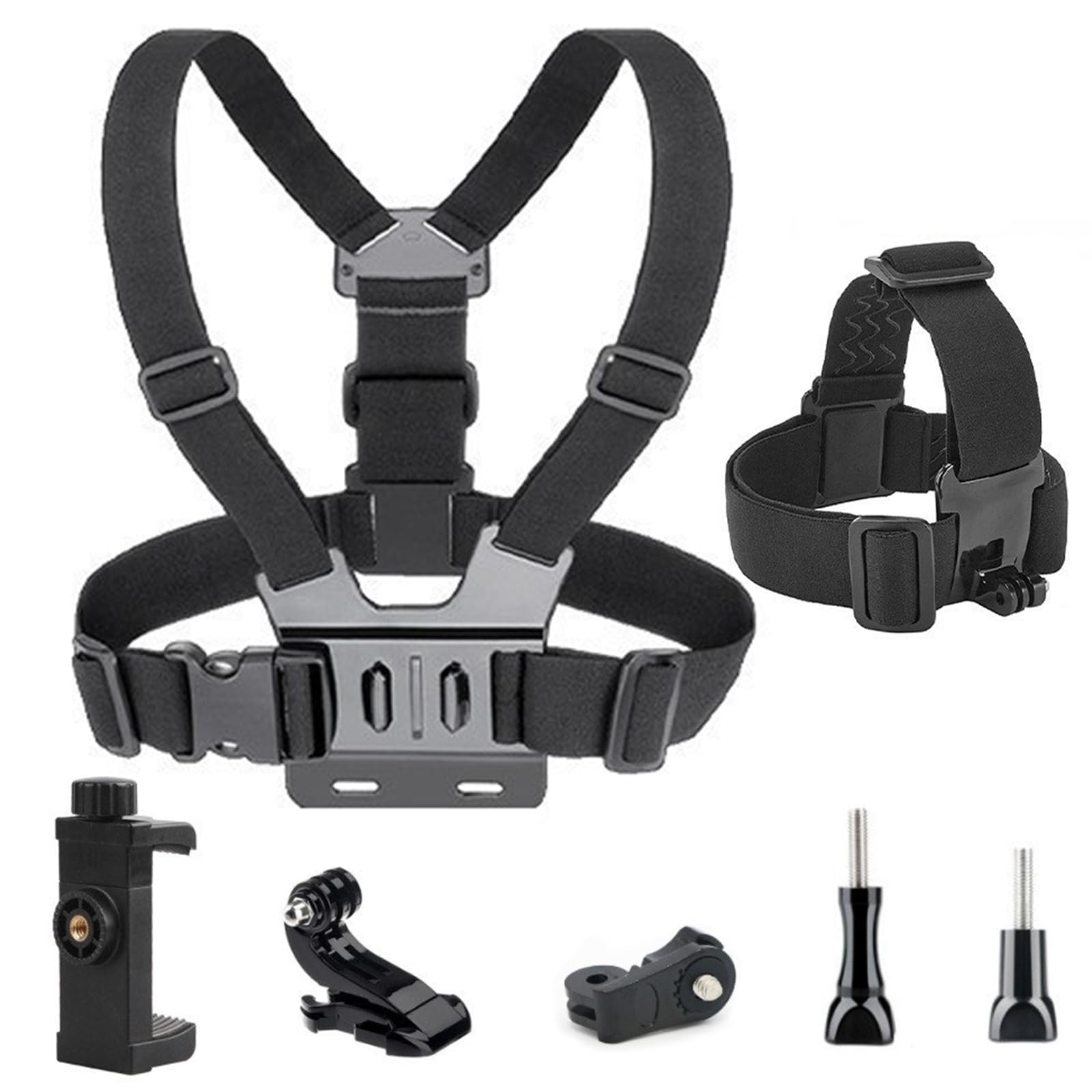 YullmuMobile Phone Chest Strap-Headband First-Person Perspective Shooting Ideal for Outdoor Activities and Vlogging Suitable Fits Phones 2.36-3.93 inches Gopro Hero Full Series
