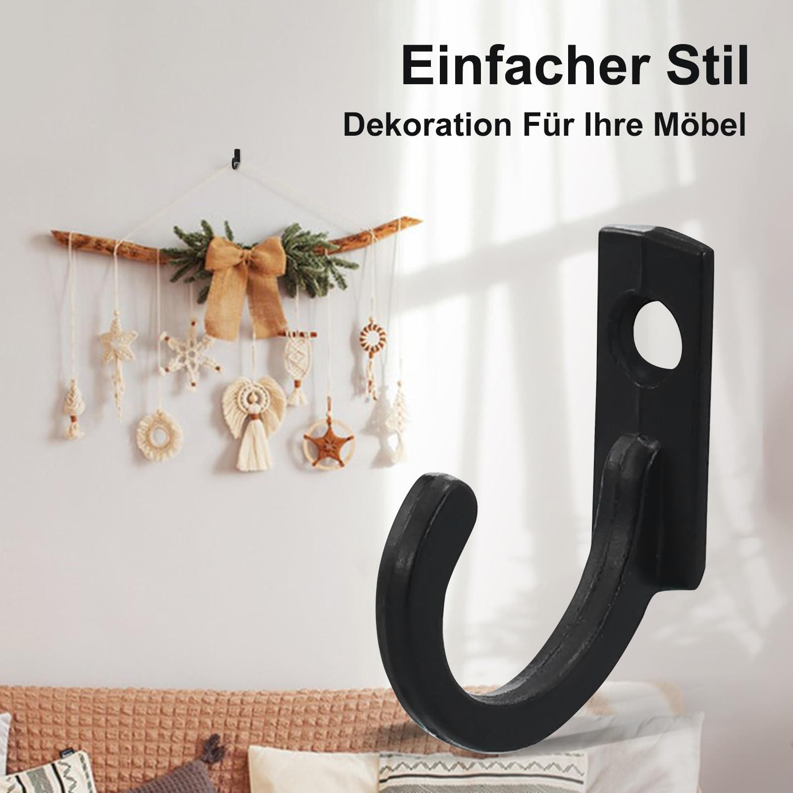 Garderobenhaken / Wandhaken Schwarz matt - Schiebeblister-verpackt | Wandhaken, Kleiderhaken | Melamin Geschirr, Campingküche | Camping-Shop | Shop