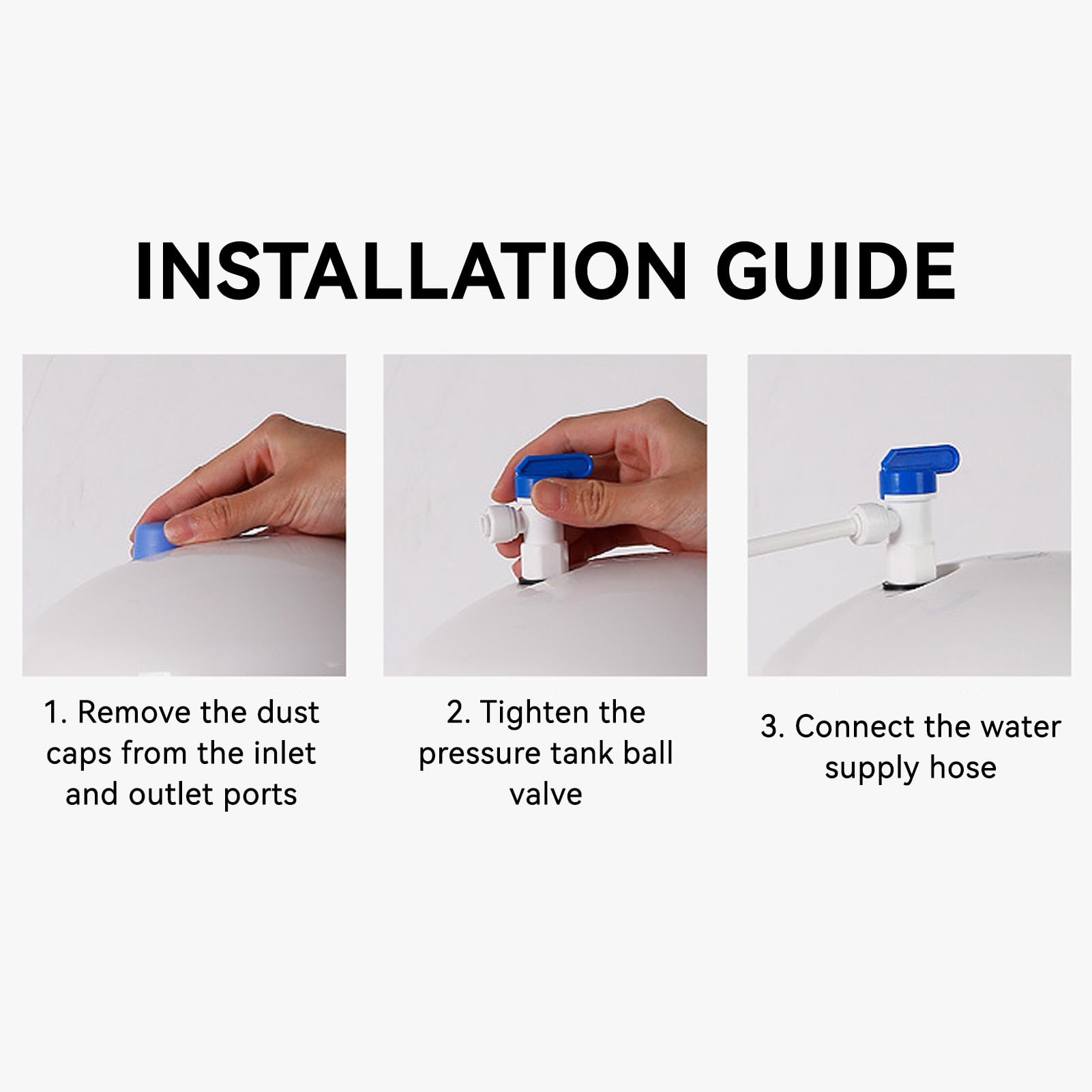 Tissting Depósito de Agua Presurizado, Tanque de Almacenamiento de 1.2-1.8 Galones/5-7L con Válvula de Bola para Sistemas de Ósmosis Inversa RO, Material ABS, Conexión Universal para Purificador Agua | Ósmosis plástico válvula tanque 1/4" incluida para si
