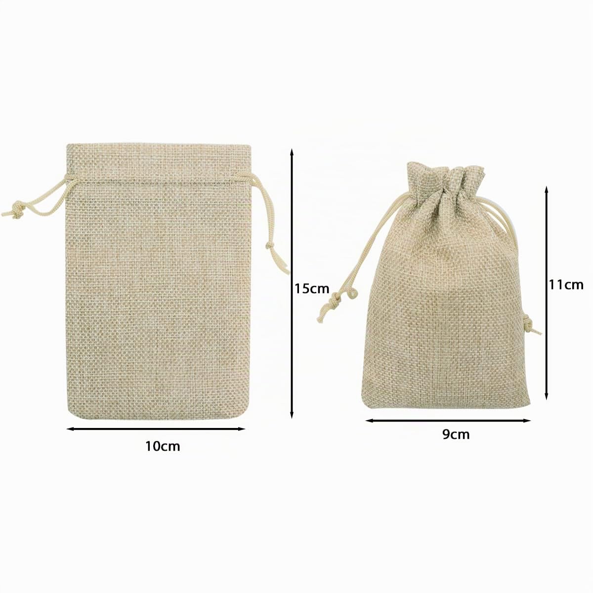 YUNSHANGHE 30 bolsas de yute, pequeñas, 10 x 15 cm, bolsa de tela de lino, para joyas con cordón, para lavanda, regalos de boda, Navidad