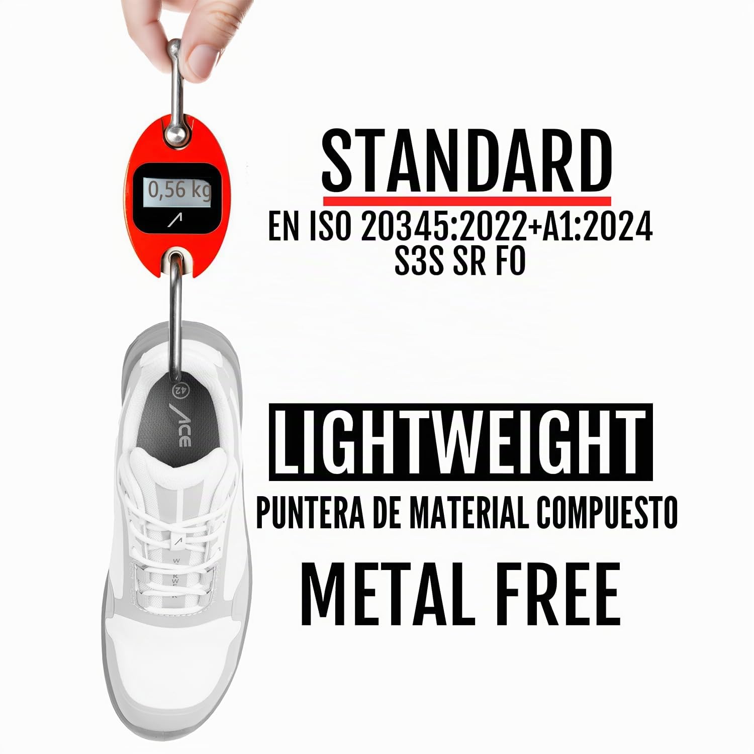 ACE Constructor S3 Zapatos de Trabajo - Ligeros, Antideslizantes e Resistentes al Agua - Zapatos de Seguridad para Hombre y Mujer