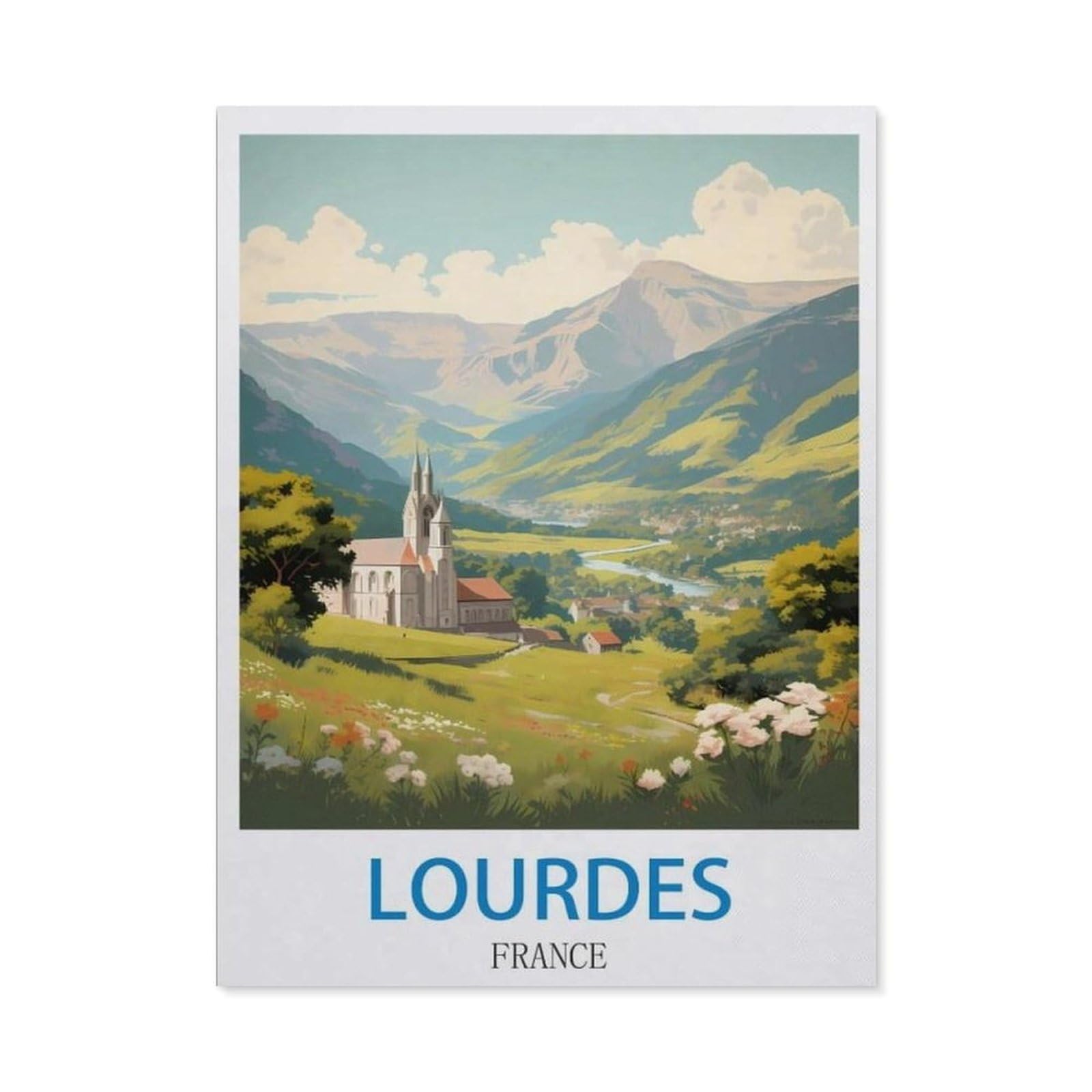 BEAYODKP 5D Diamond Painting Set for Adults and Children，Lourdes France