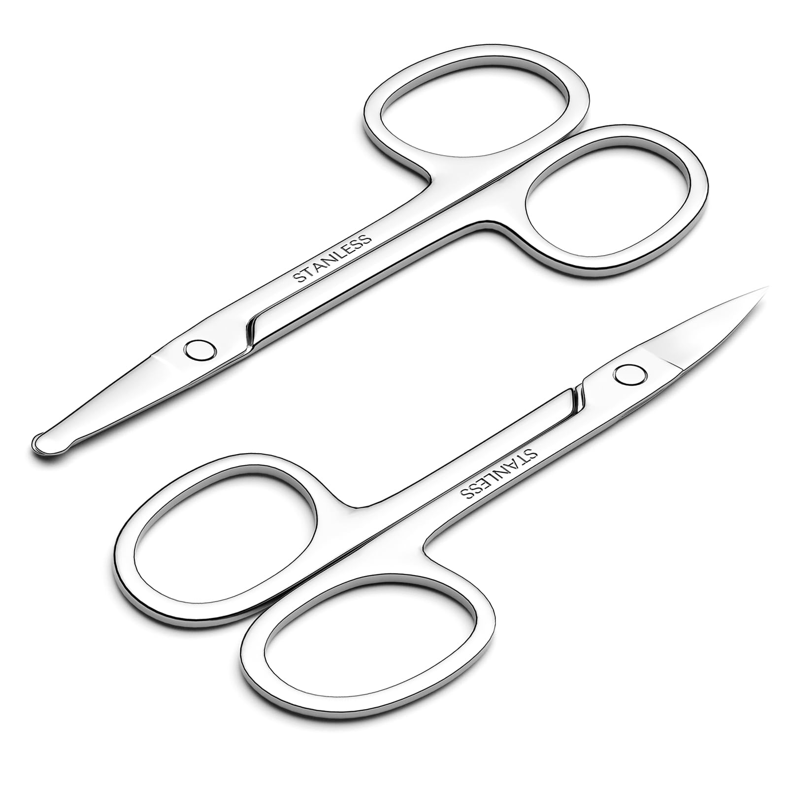 Tijeras de aseo para cejas, curvadas y redondeadas para cejas, vello de nariz, barba, bigote, pestañas, kit de corte de pelo de orejas