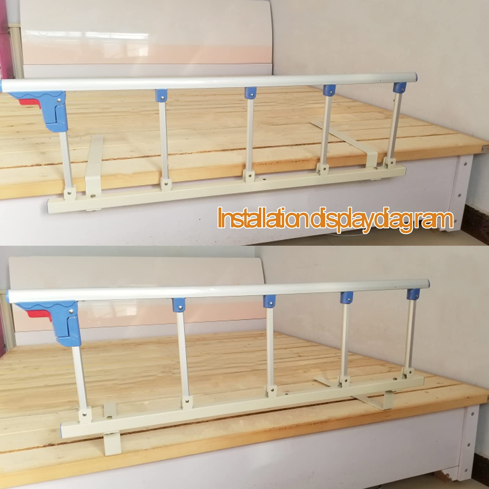 Barandilla de Seguridad Plegable para Adultos, barandilla de Cama para Adultos Mayores, barandilla de Cama Ajustable y Plegable, Barra de Apoyo para cabecera de Hospital, protecció
