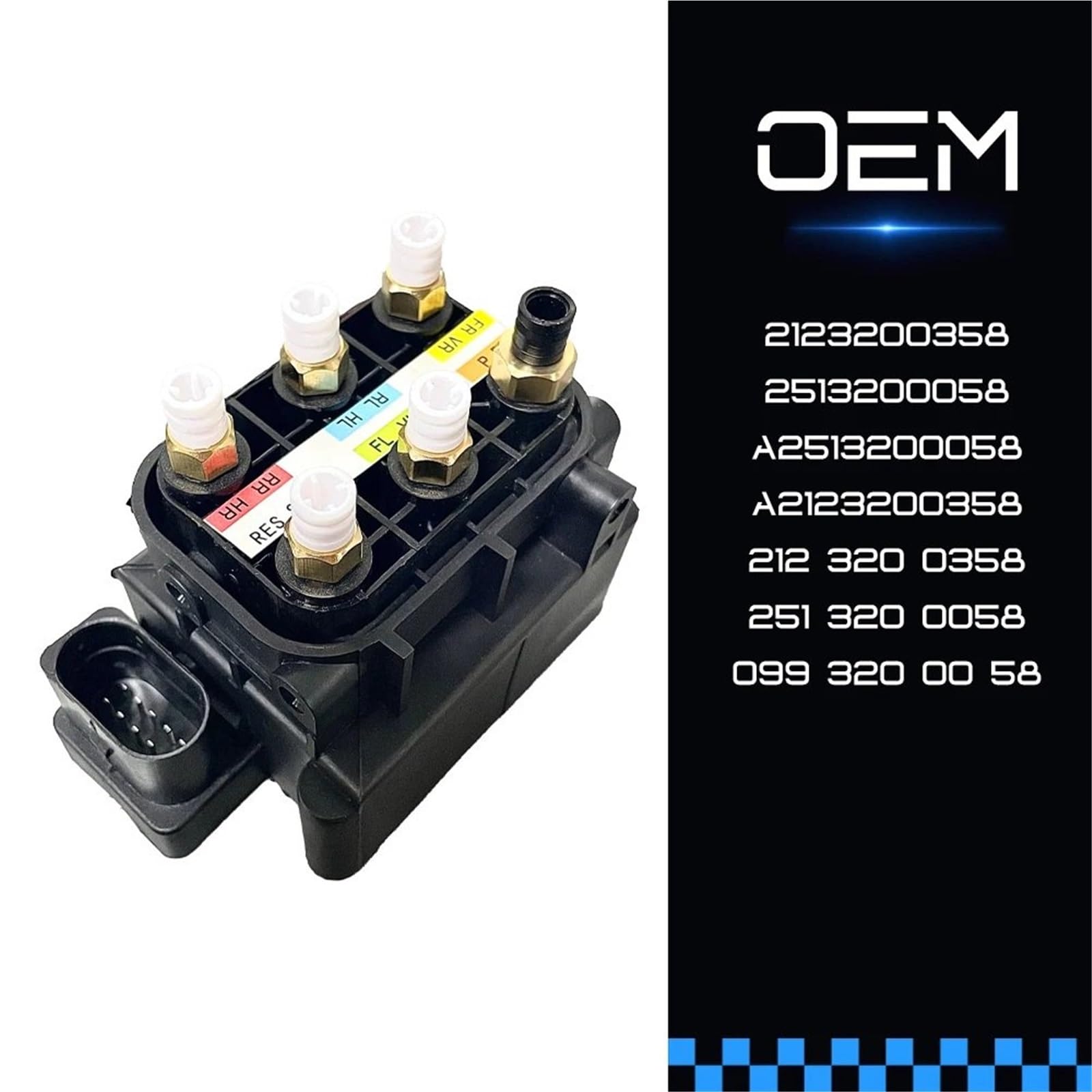 Amortiguador de aire Suspensiones de aire Bloque de válvula solenoide de suministro de bomba de compresor de suspensión neumática para Mercedes W221 W166 W164 W251 W212 W222 C216