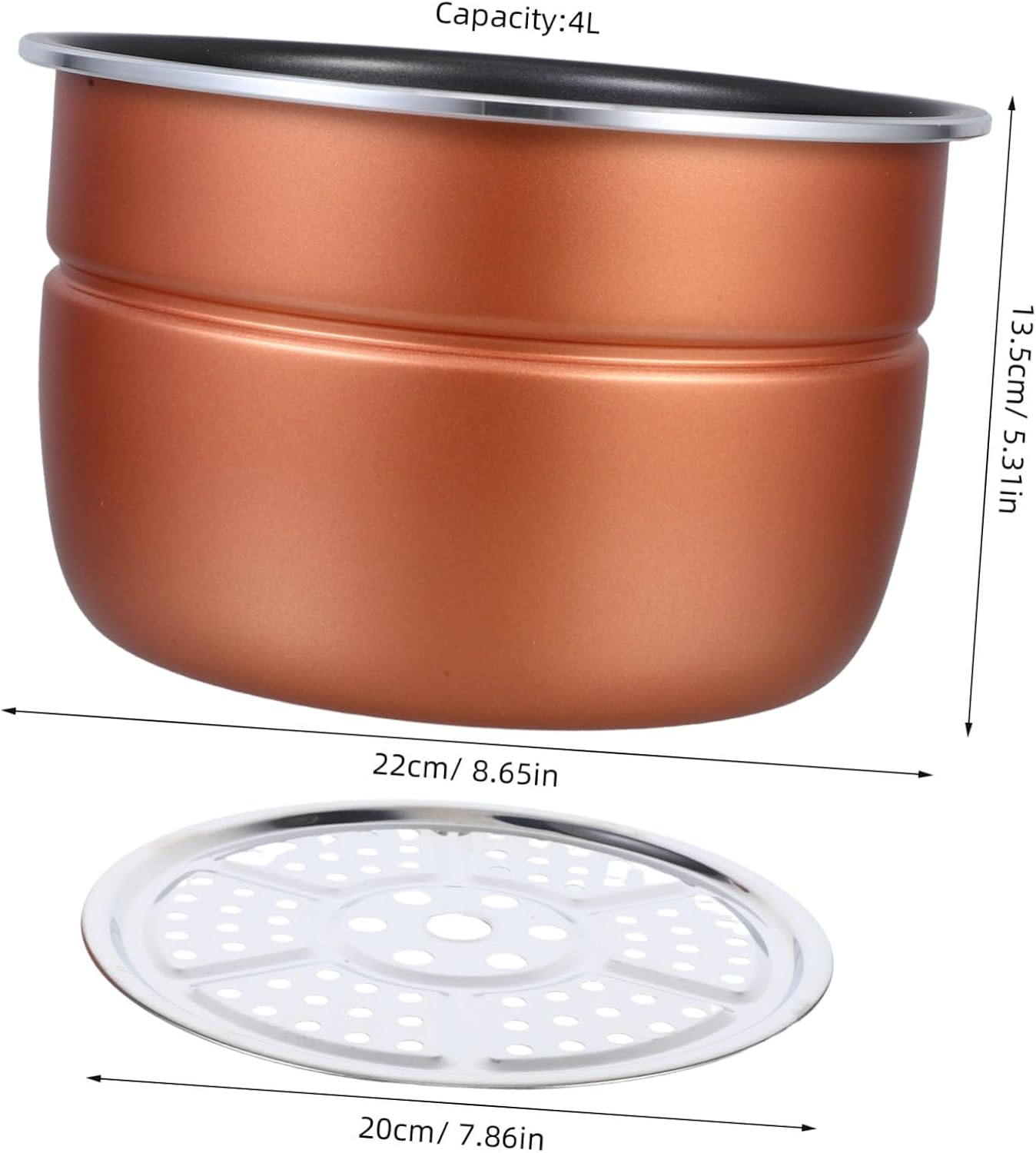 ULTECHNOVO 1 Set Non-stick Inner Pot Electric Pressure Cooker Liner Aluminum Alloy Inner Pot For Rice Easy To Clean And Install Cooker Liner For Daily Cooking