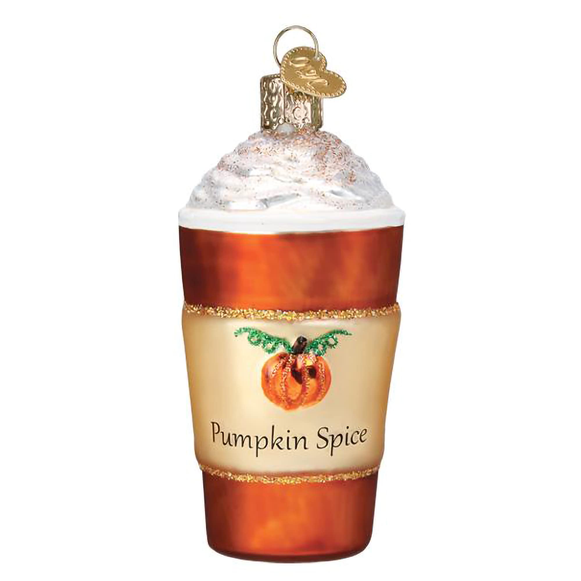Old World Christmas Ornaments Pumpkin Spice Latte Glass Blown Ornaments for Christmas Tree