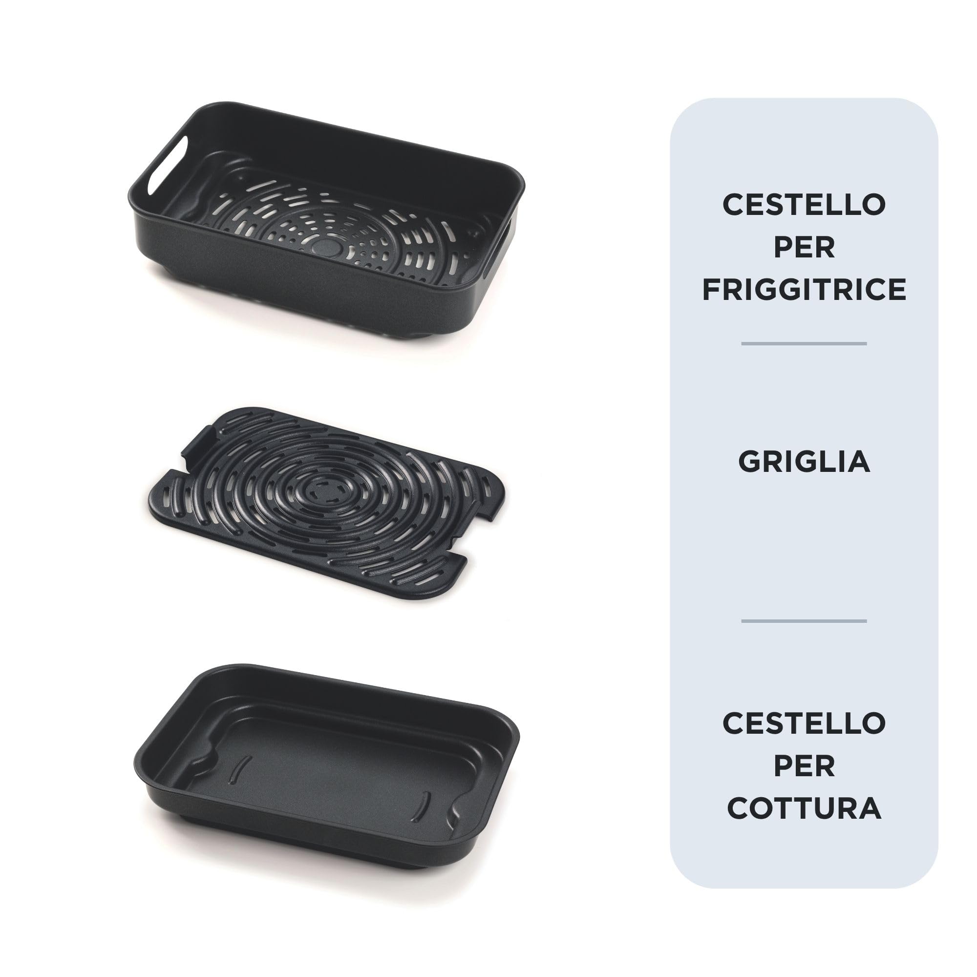 Ariete 4635 Air Fryer Grill, Friggitrice ad aria e Griglia, Bistecchiera,1700W, Capacità 8L, Friggi e Griglia, 8 funzioni di cottura, Timer, Nero