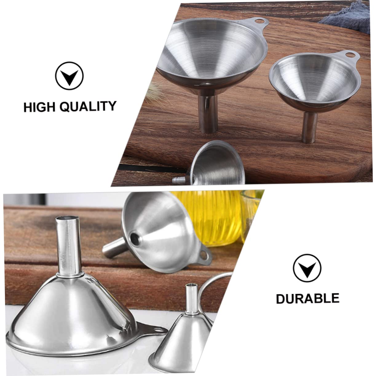 TOPPERFUN 1 Set Di Imbuti Da Cucina In Acciaio Inossidabile Imbuto Per Olio Imbuto Piccolo In Acciaio Inossidabile Colino Per Uso In Scatola Colini Per Trasferimento