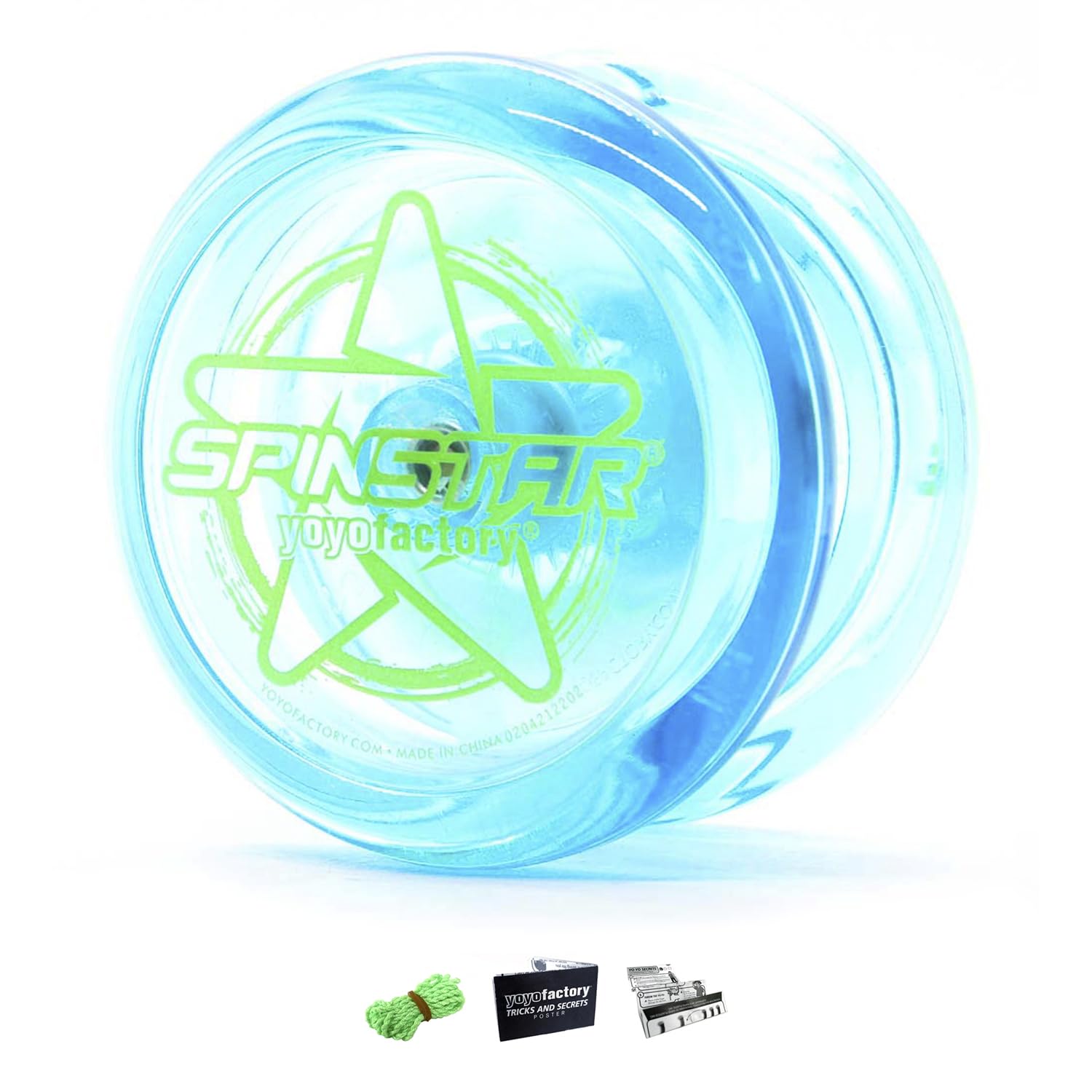 YoyoFactory SPINSTAR Yo-Yo - Blue (Ideal Yoyo for Beginners, Twine & Instructions Included)