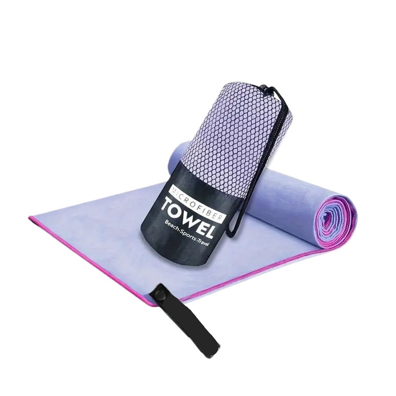 CHTKAGV Compact Quick Dry Microfiber Travel Towel for Beach, Gym, Pool, Bath, Yoga, and Camping(Light purple,40x80cm)