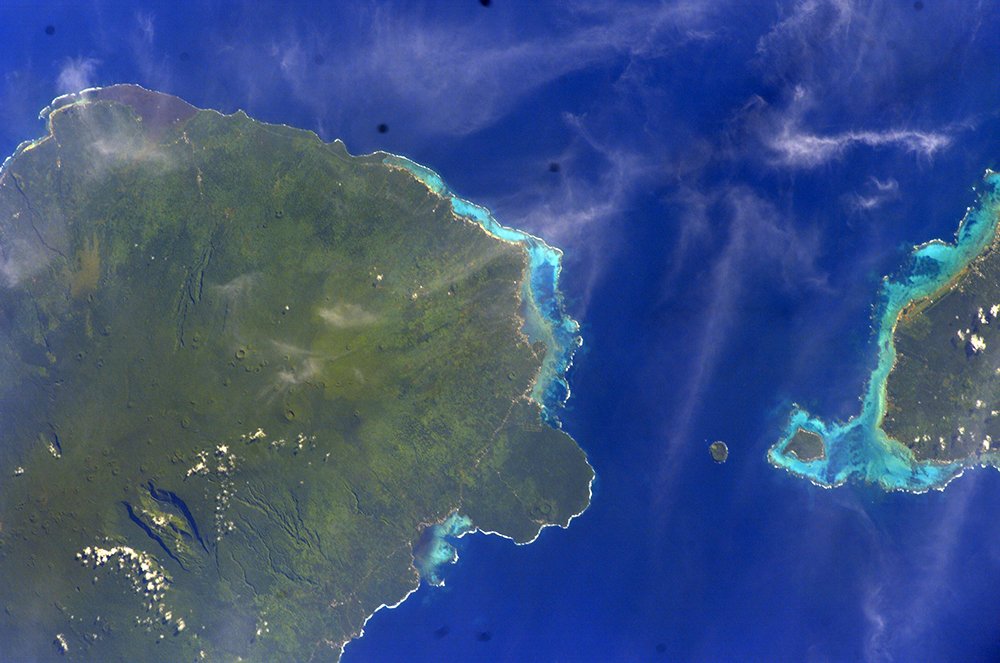 Lámina de la NASA de Savai'i East End Apolima, un regalo original de la Tierra