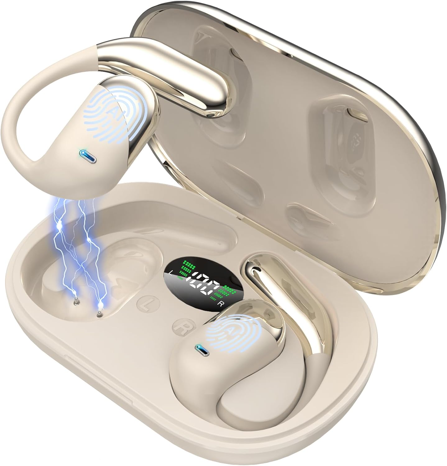 Product image of AI Translation Earbuds Real Time - Audifonos Traductores Inglés Español, 3-in-1 Translator Device, Supports 144 Languages & Accents, Open Ear Earbuds with Charging Case