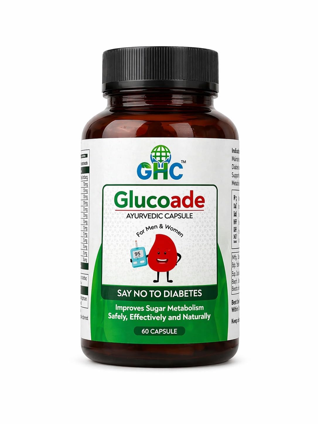 GHC Glucoade Ayurvedic Capsules for Men & Women | Herbal Supplement to Support Healthy Sugar Metabolism & Daily Wellness | Ayurvedic Metabolic Health Capsules for Energy & Wellness Support, 60 Capsules-image-43
