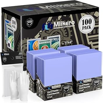 200P 3"X4" Toploaders for Cards100 Top Loaders + 100 Clear Sleeves&100 Count Clear Soft Trading Card Sleeves, Fit for MTG, TCG, Baseball, Football, Game Cards