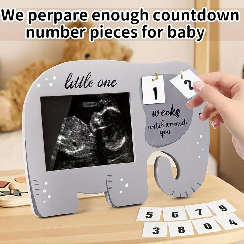 Ultrasound Photo Picture Frames Sonogram Picture Frame with Countdown Weeks for Expecting Parents First Time Mama to be Pregnancy Gift Baby Keepsake Cut - Image 5
