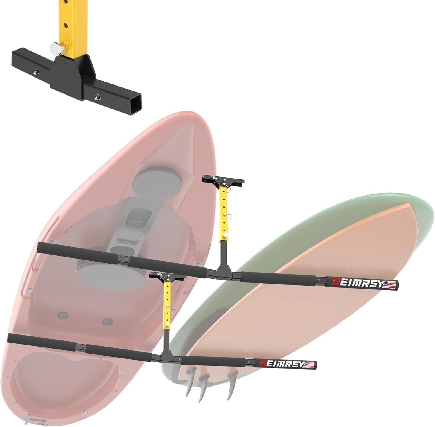 GanFindX Kayak Overhead Storage Rack – Adjustable Ceiling Hangers for 2 Kayaks, Paddleboards, or Surfboards
