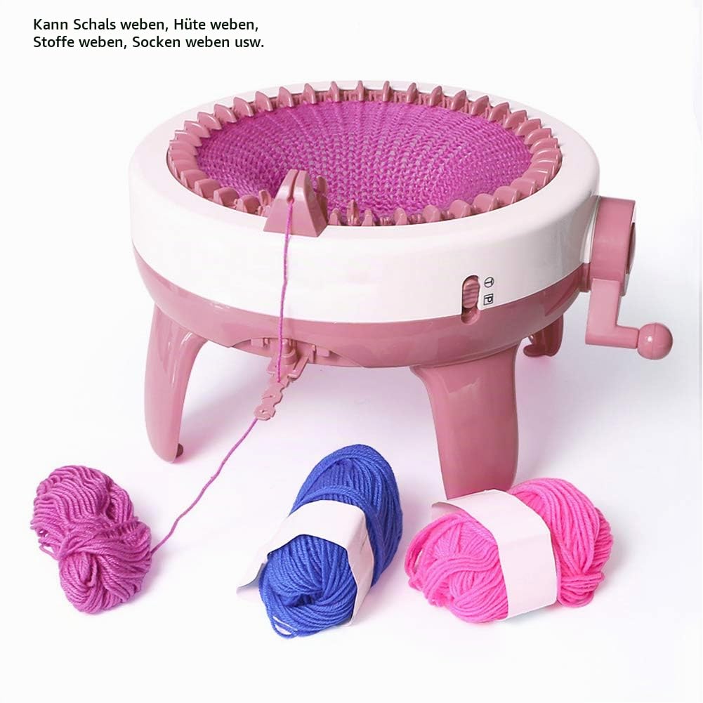 PLLO 40 Nadeln Strickmaschine, Smart Weaving Loom Knitting Round Loom, DIY Hand Rotating Double Knit Loom Machine Kit, für Erwachsene Kinder