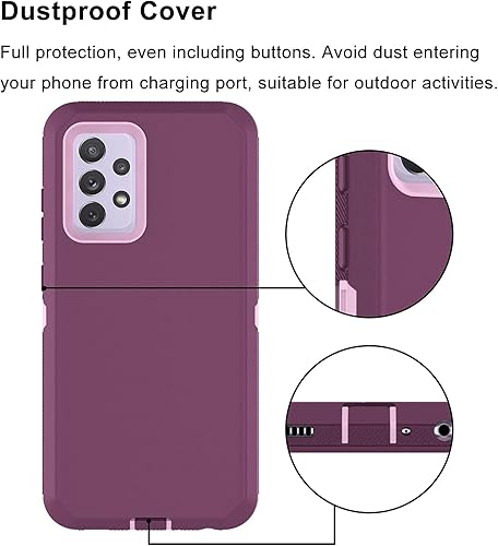 Miniatura 4 de Funda para Galaxy A52, resistente, protección contra caídas, a prueba de golpes, cubierta de plástico duro, funda de goma híbrida de doble capa para