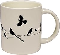 Vista 9 de The Unemployed Philosophers Guild Birds on a Wire Heat Changing Mug - Add Coffee and Colorful Birds Appear, Comes in a Fun Box