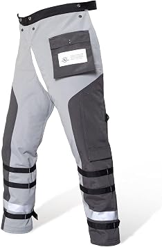 Technical Wrap Chainsaw Chaps by UL Class A 8 Layers Chainsaw Pants Apron Style Black Gray