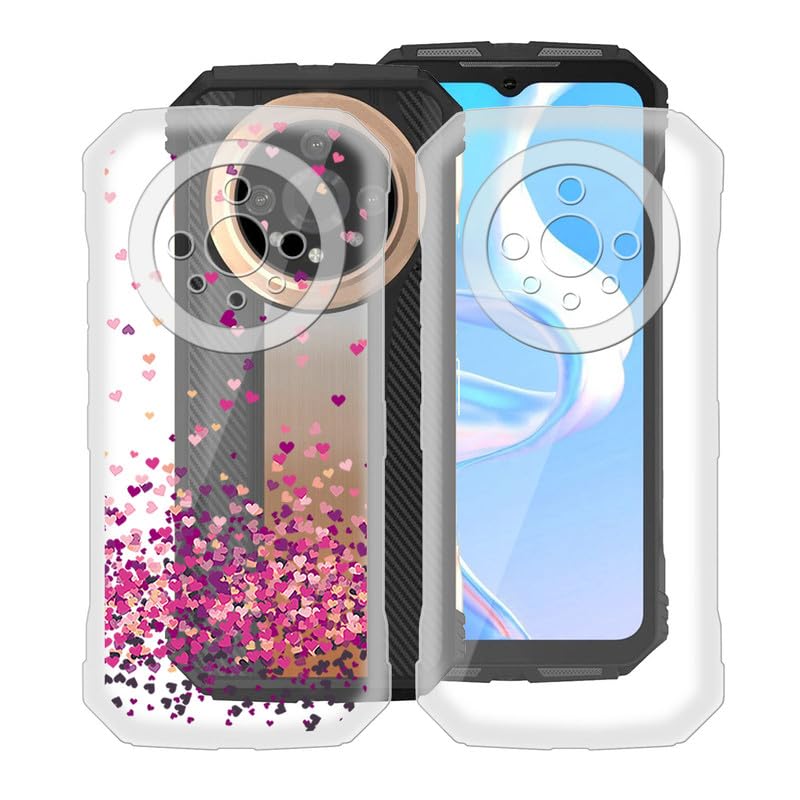 AQGG Coque Pour Doogee V31GT (6.58") Housses Étuis, Transparente Souple Silicone TPU Phone Case Bumper Cover Pour Doogee V31GT - Rose Rouge